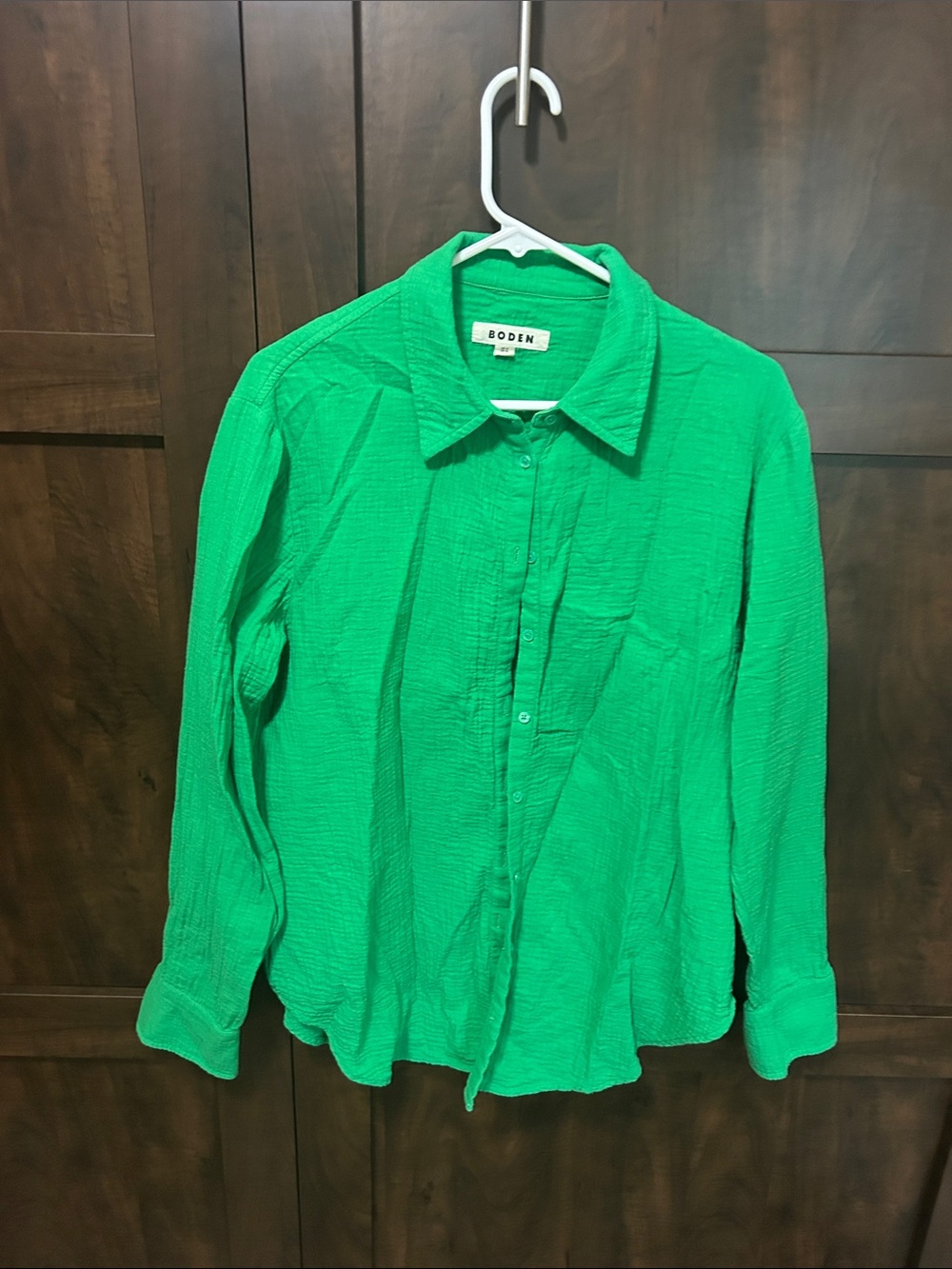 Boden Bright Green Long-Sleeve Button-Down Shirt